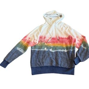 Feat Blanket Blend Pullover Sweater Hoodie Hooded Cozy Sunset Size Small Women's